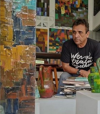 Ery Nunes em seu ateliê